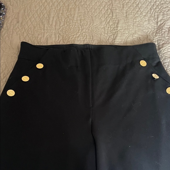 SPANX Black Skinny Pants with Gold Accents - Picture 3 of 6